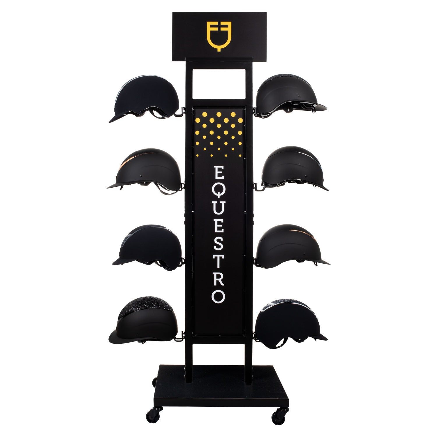 Helmet display rack steel 8pcs L500/W500/H1590 mm