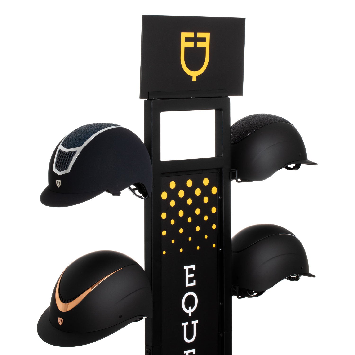 Helmet display rack steel 8pcs L500/W500/H1590 mm