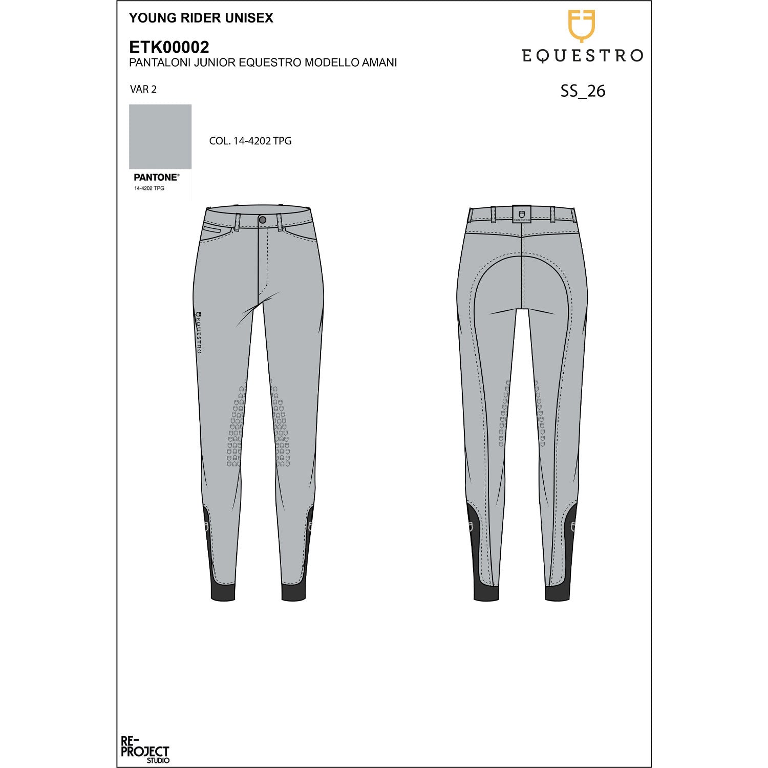 Equestro Kids' unisex slim fit breeches