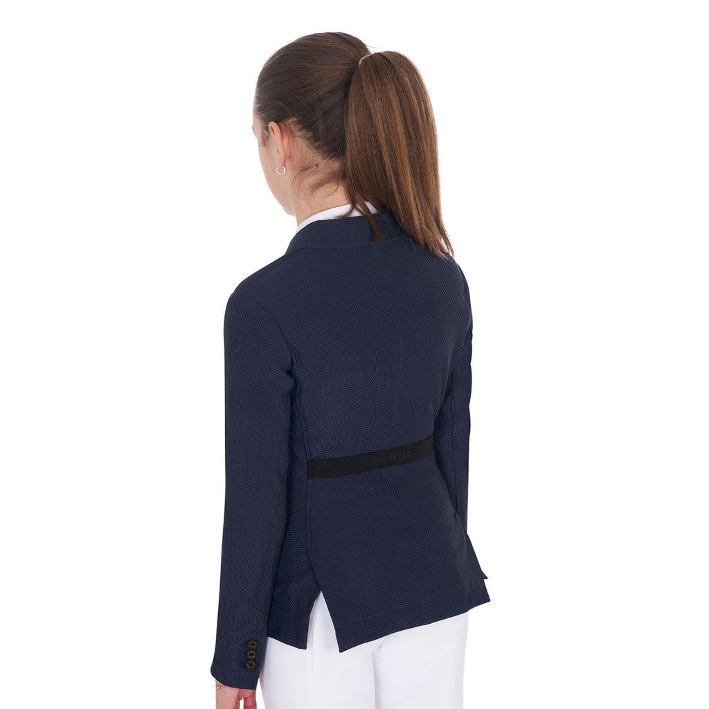 Girls' three-button competition jacket perforated fabric