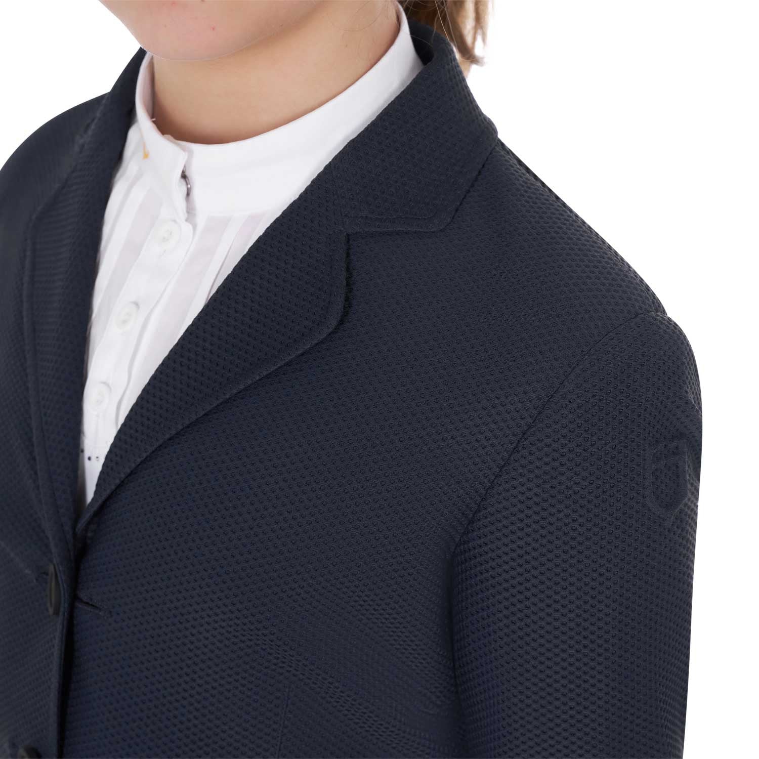 Girls' three-button competition jacket perforated fabric
