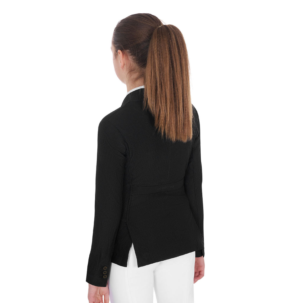 Girls' three-button competition jacket perforated fabric