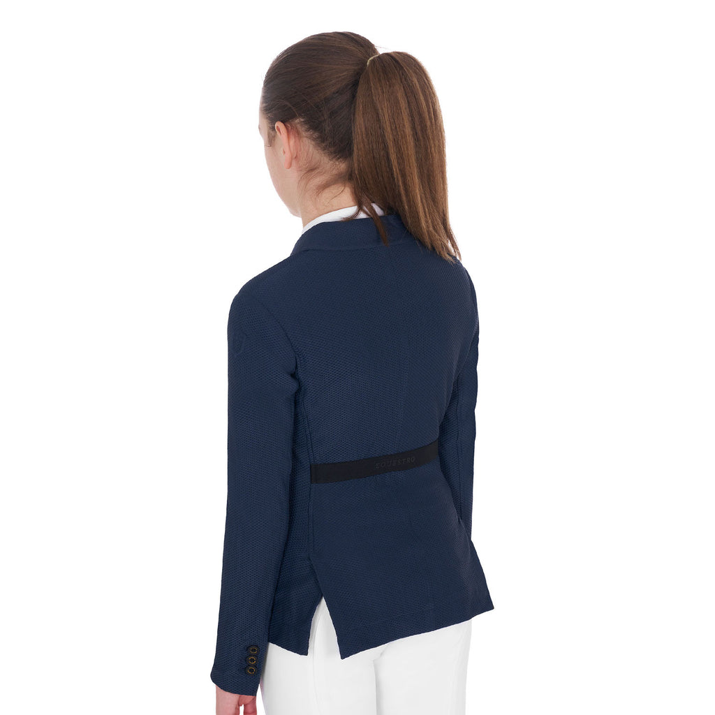 Girls' three-button competition jacket perforated fabric