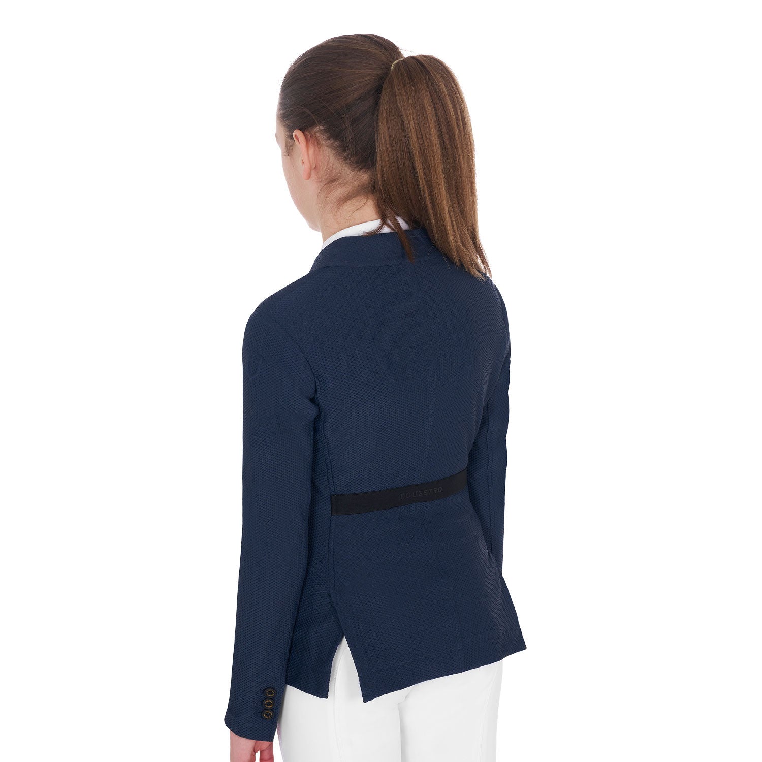 Girls' three-button competition jacket perforated fabric