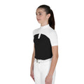 Girls' slim fit competition polo shirt with perforated fabric