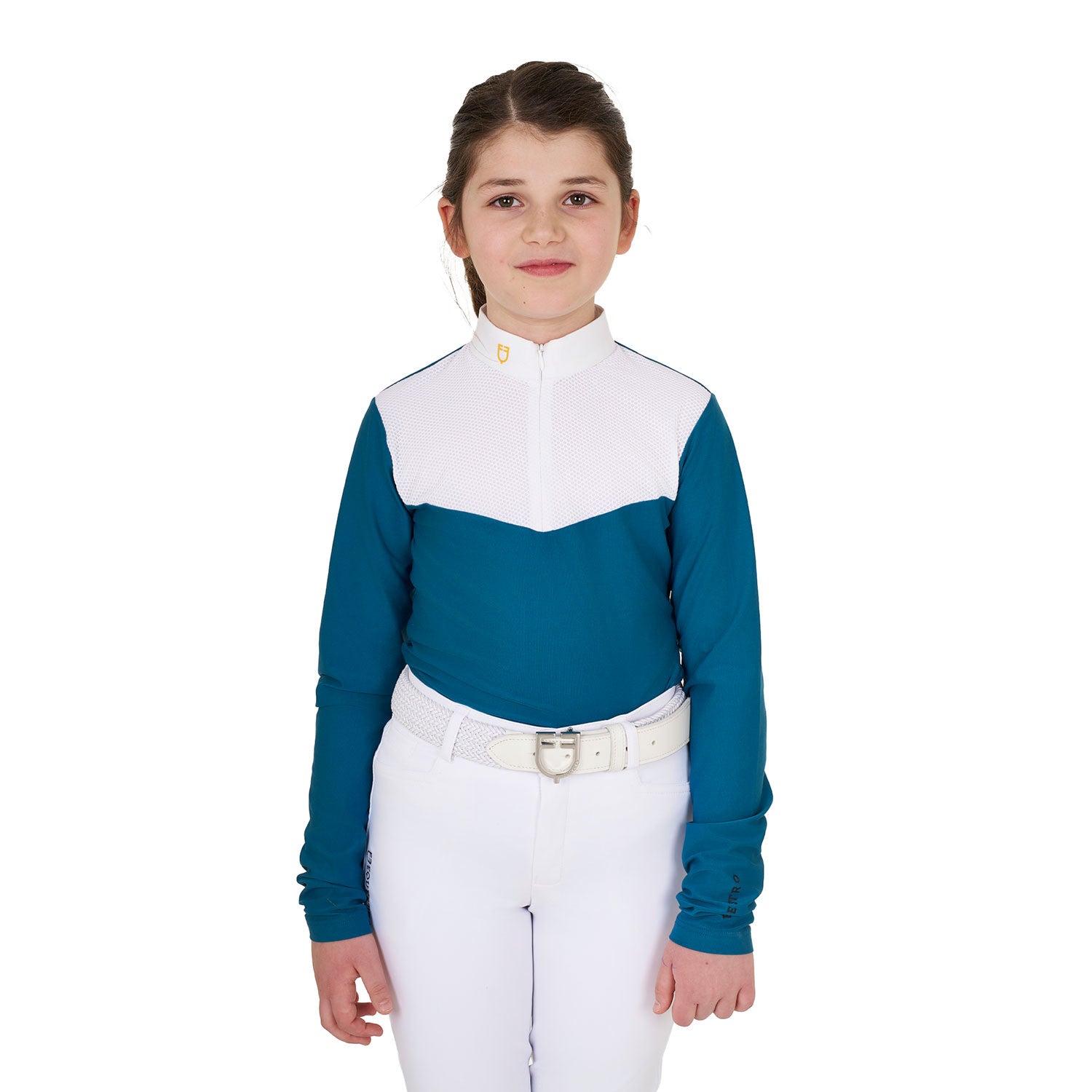 Equestro Girls' long-sleeved polo shirt