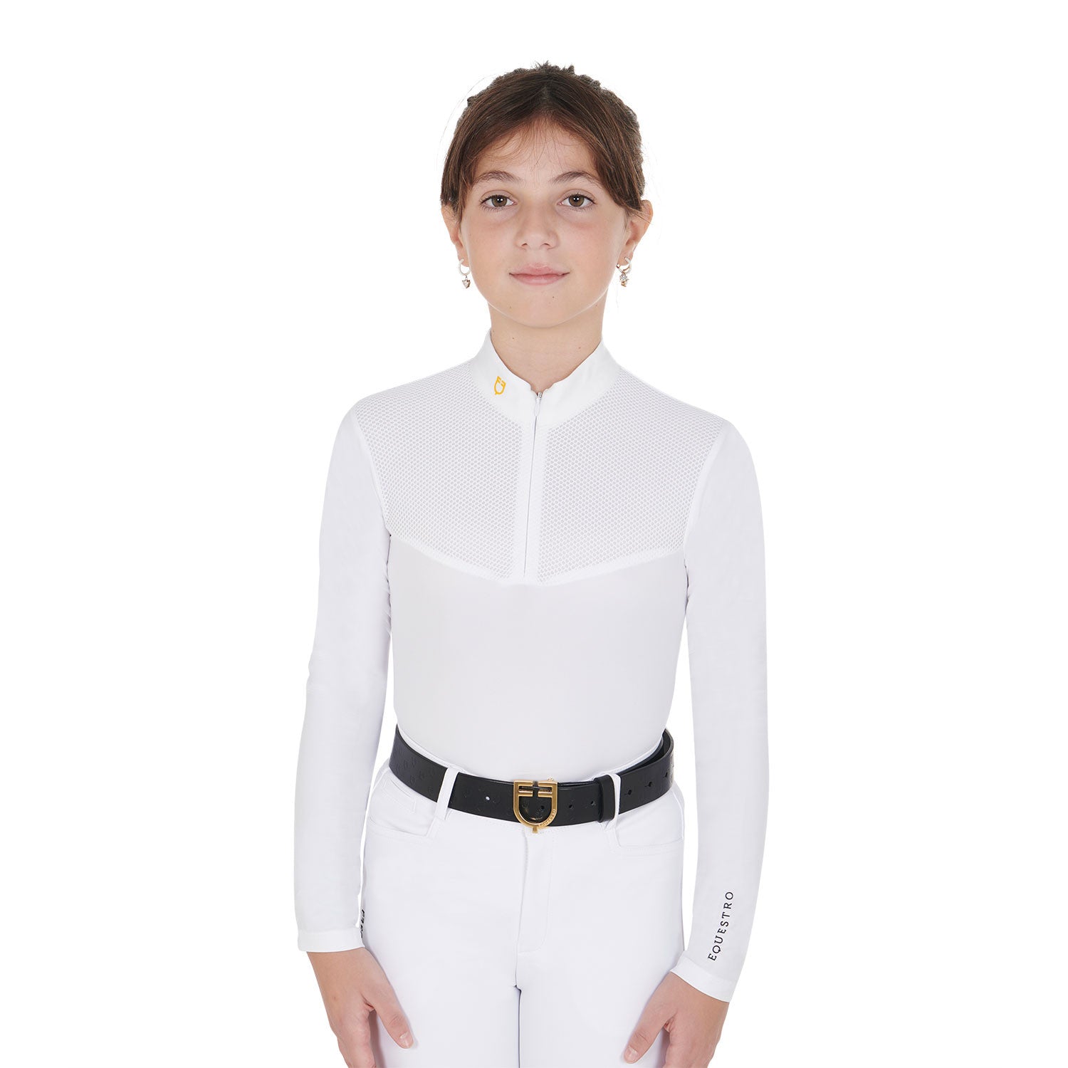 Equestro Girls' long-sleeved polo shirt