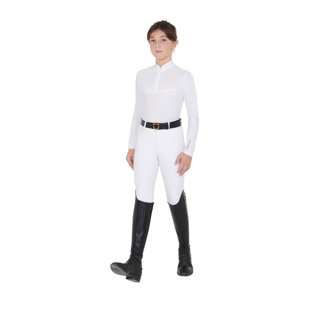 Girls' long-sleeved polo shirt