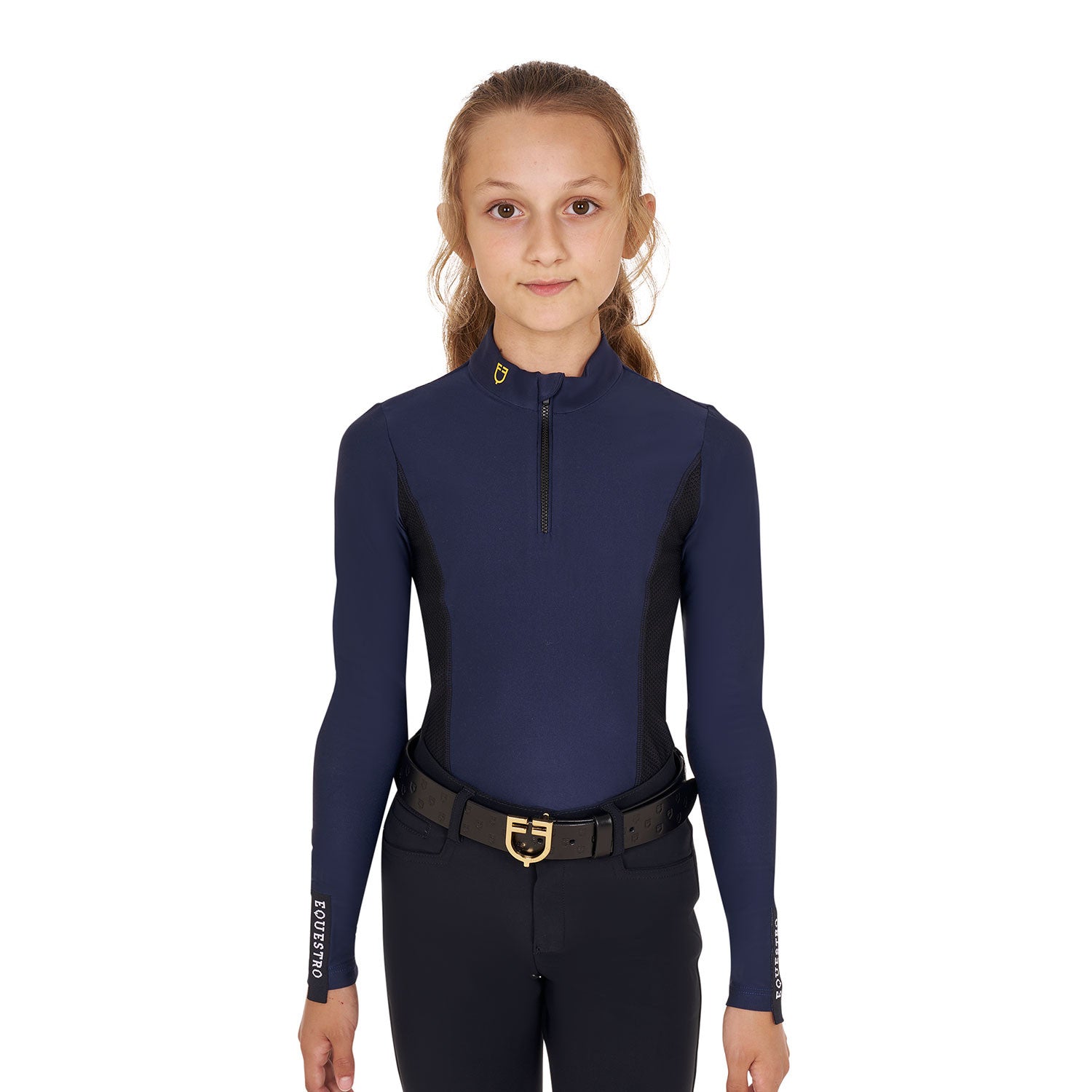Equestro Girls' long-sleeved training base layer