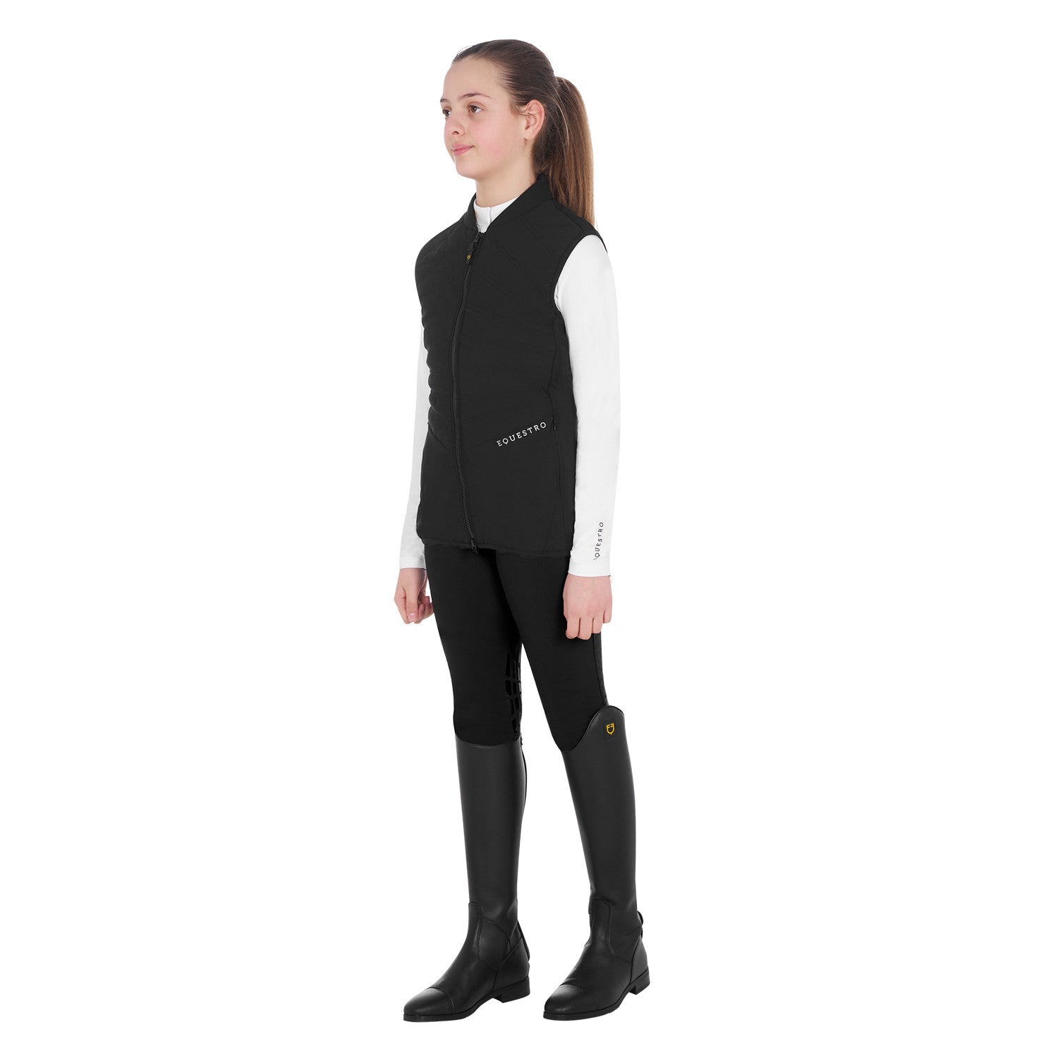 Girls' slim fit vest in technical fabric