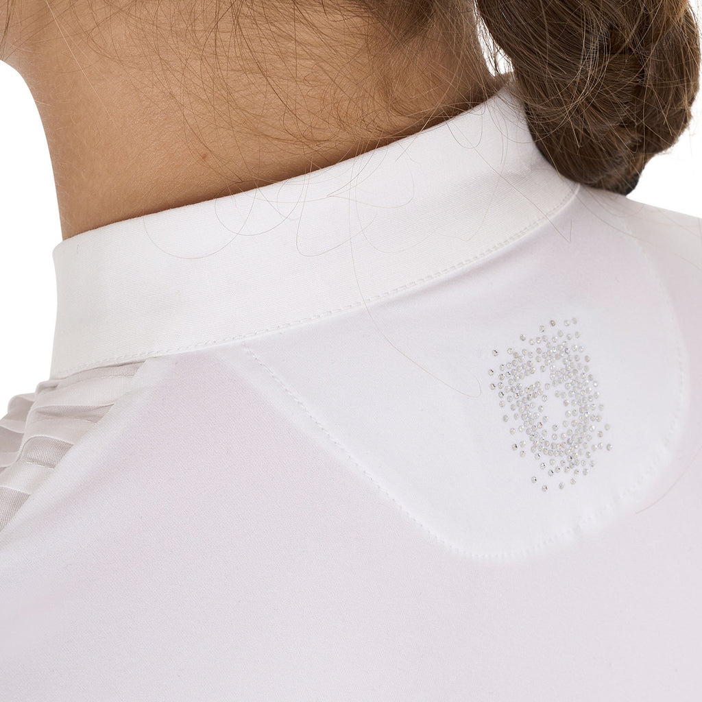 Girls' slim fit competiton polo shirt rhinestones