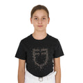 Girls' slim fit T-shirt rose glitter logo