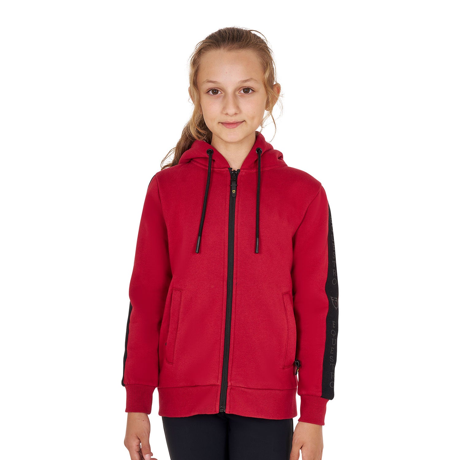Equestro Girls' full zip sweatshirt inner fleece