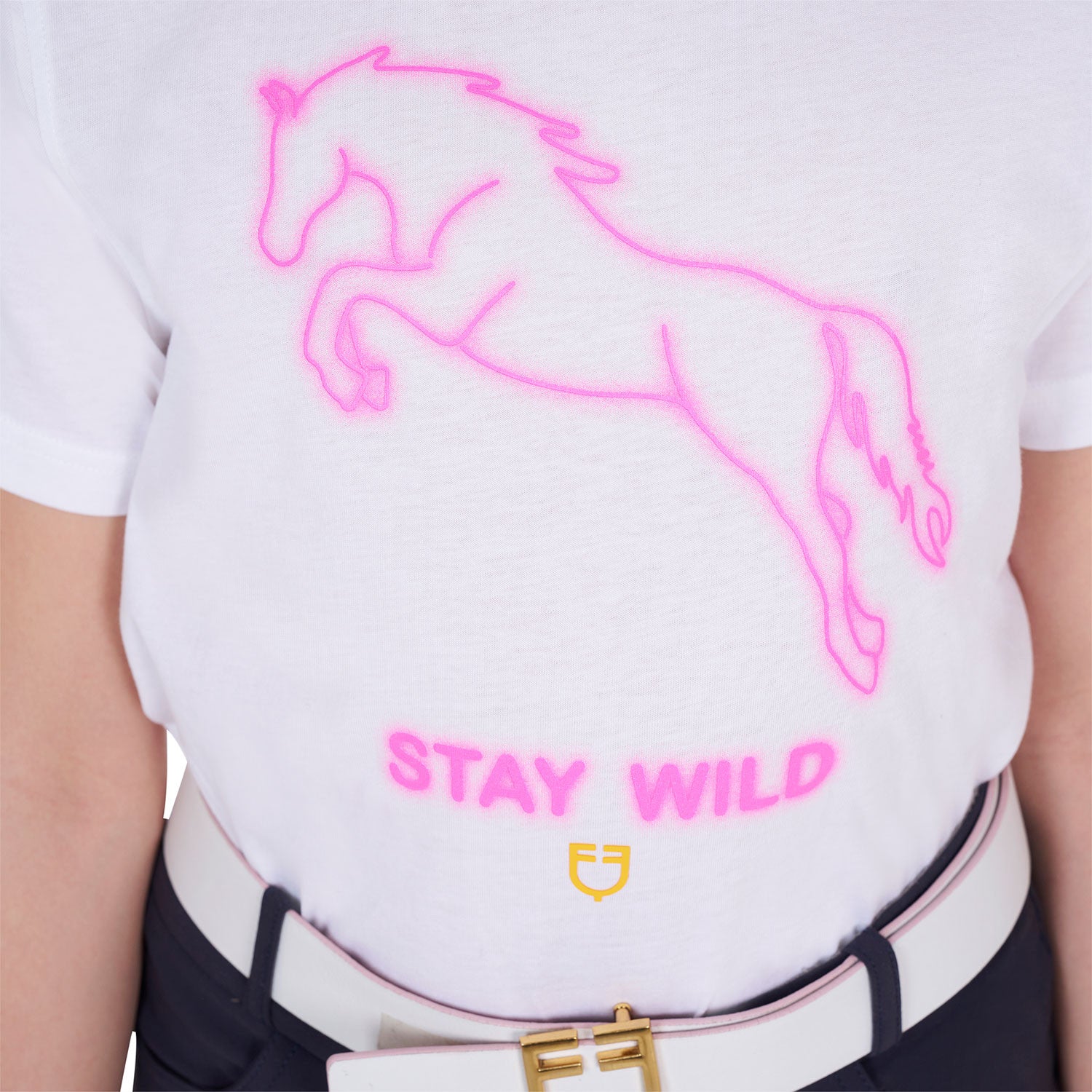 Girls' slim fit t-shirt Stay Wild print