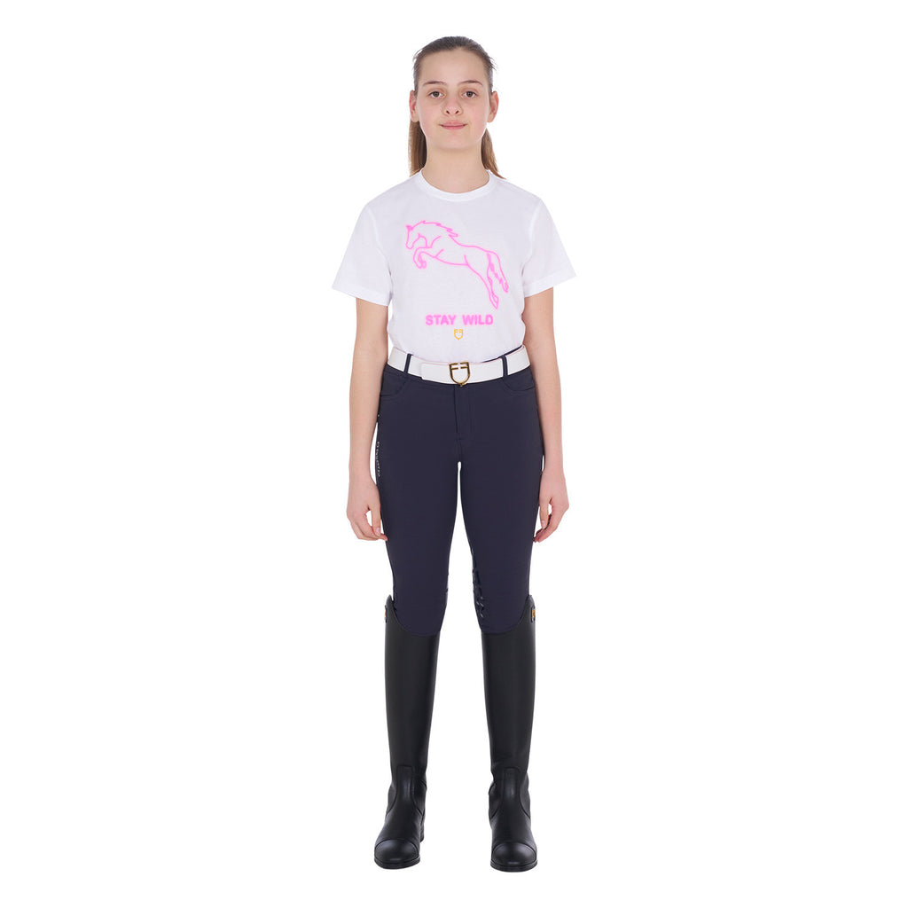 Girls' slim fit t-shirt Stay Wild print