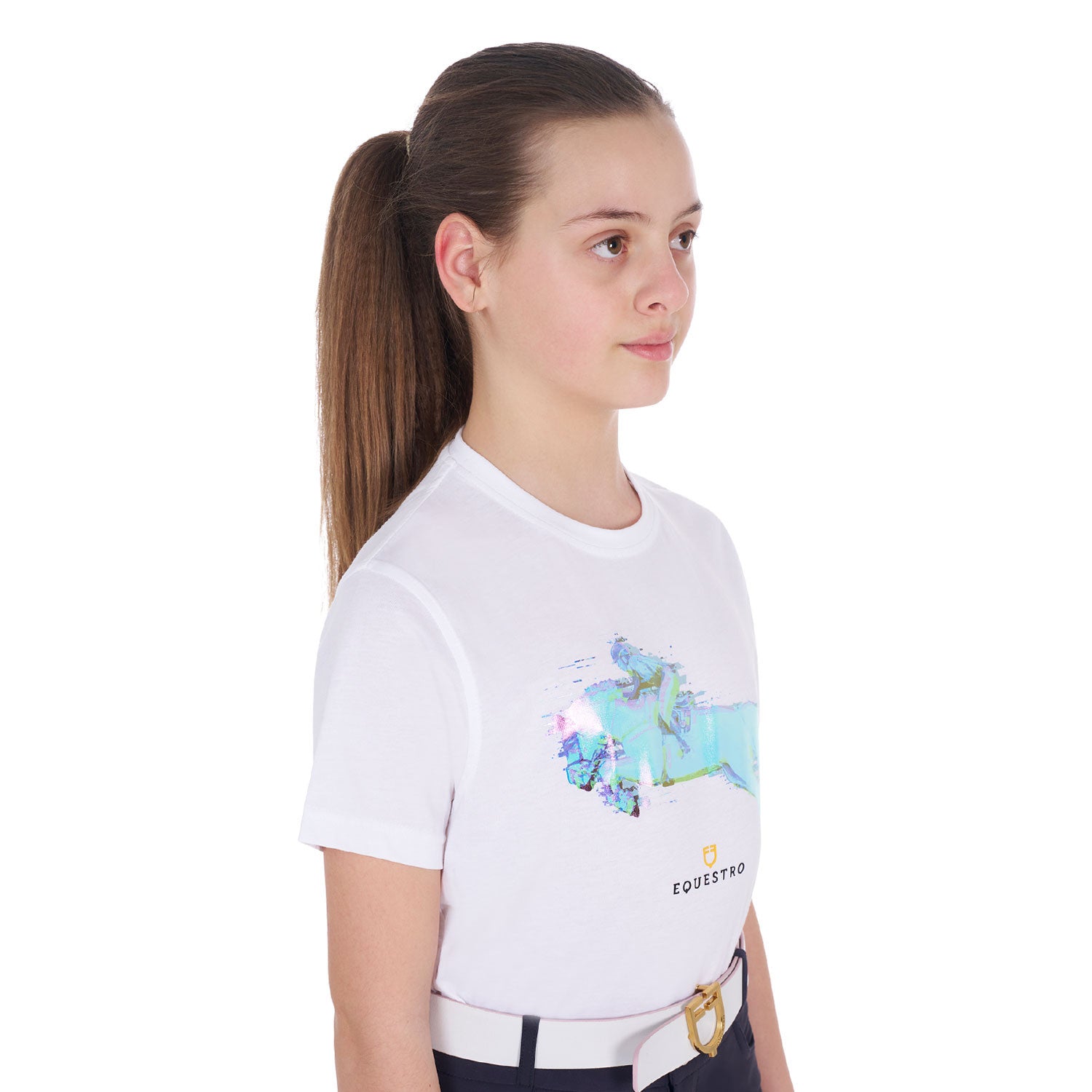 Girls' slim fit t-shirt Jump print