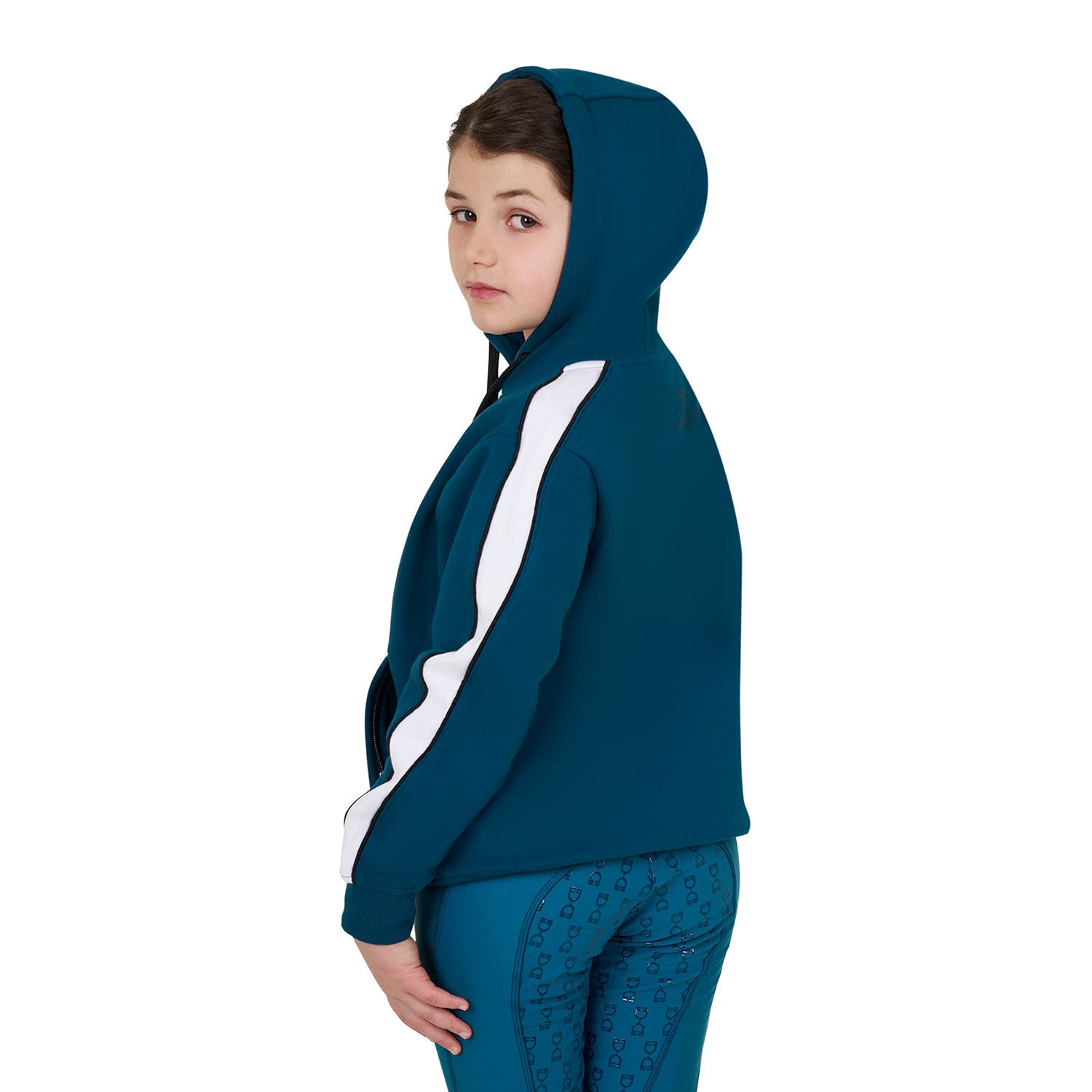 Girls' cotton hoodie with front zip