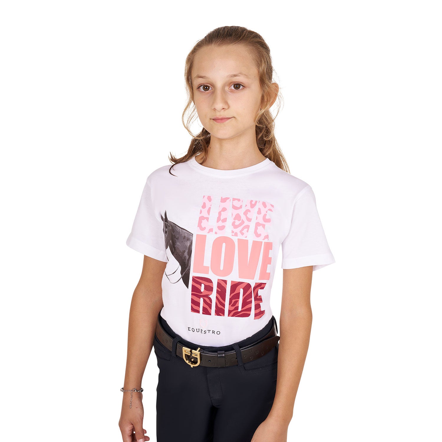 Girls' Live Love Ride cotton T-shirt