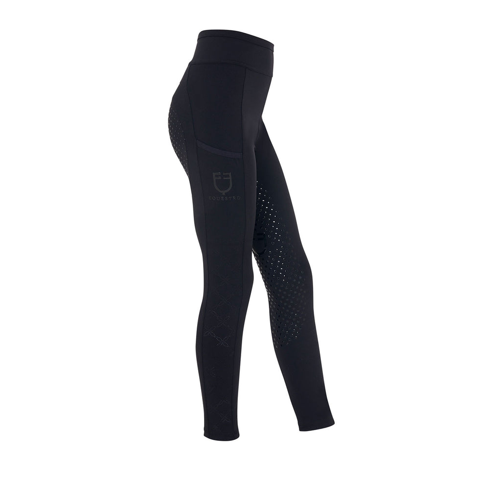 Girls' leggings with perforated decorations