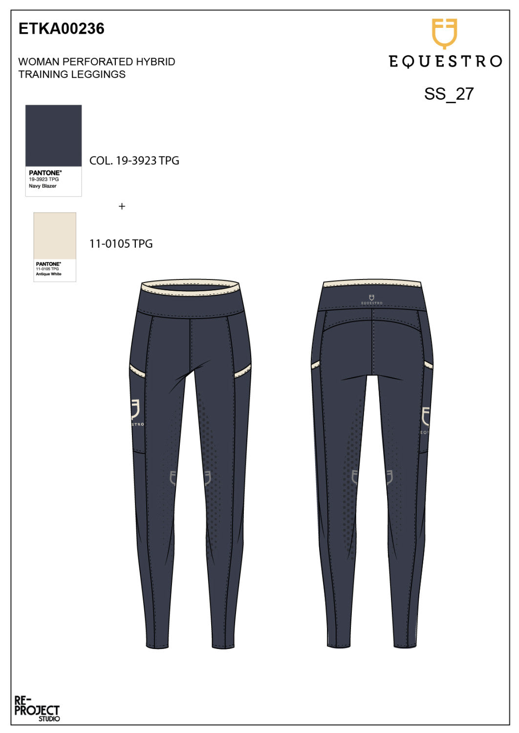 Girls' leggings with perforated decorations