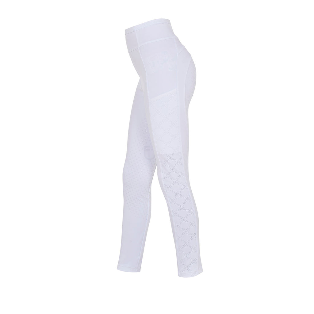 Girls' leggings with perforated decorations