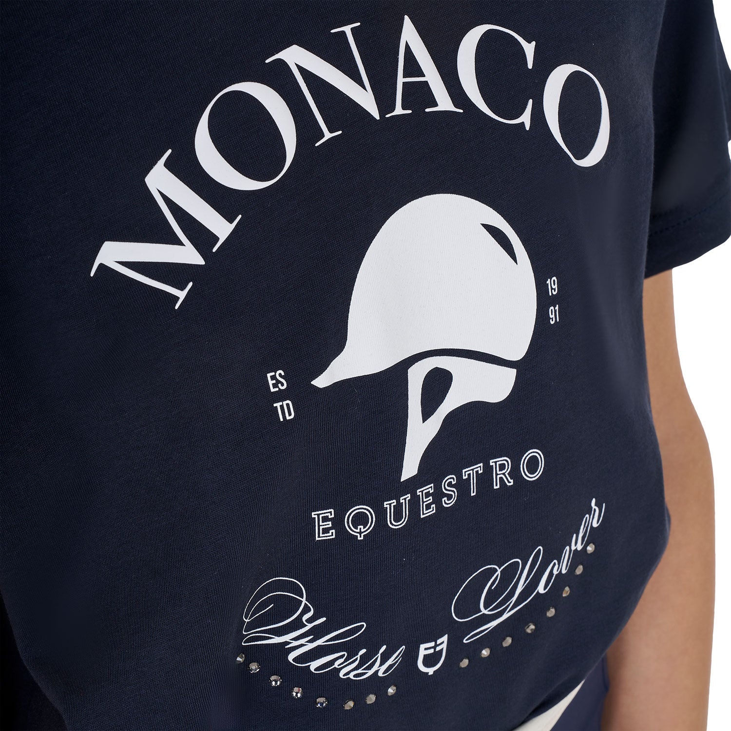 Girls' Monaco cotton T-shirt with rhinestones