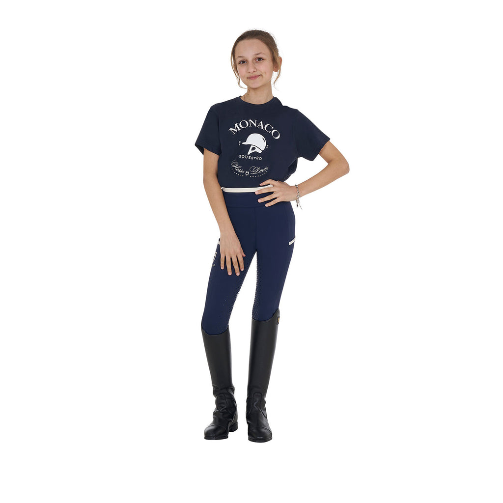 Girls' Monaco cotton T-shirt with rhinestones
