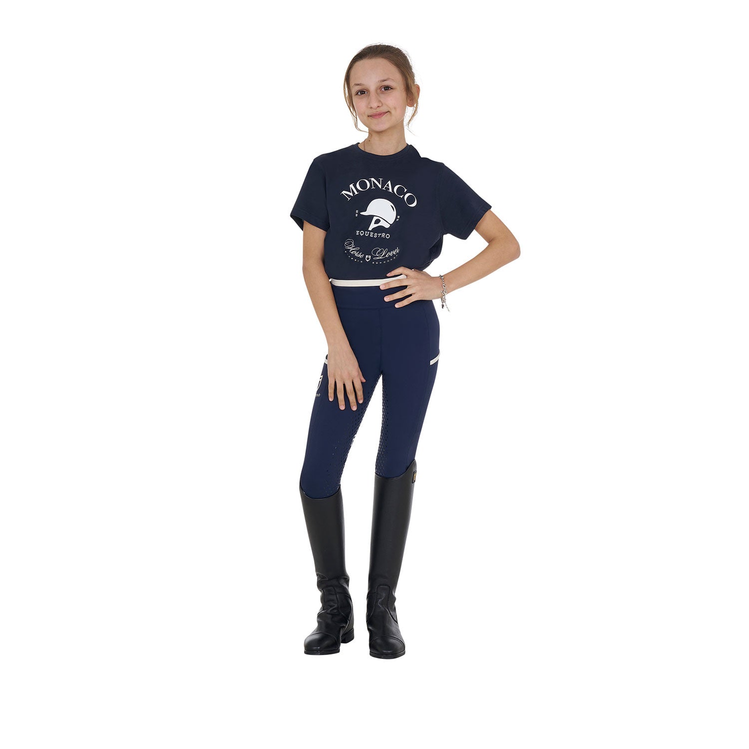 Girls' Monaco cotton T-shirt with rhinestones