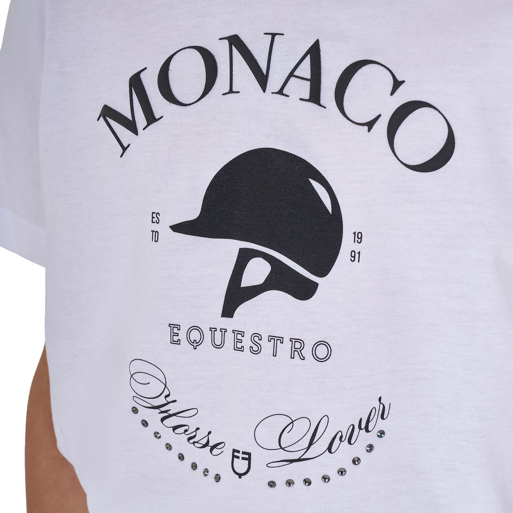 Girls' Monaco cotton T-shirt with rhinestones