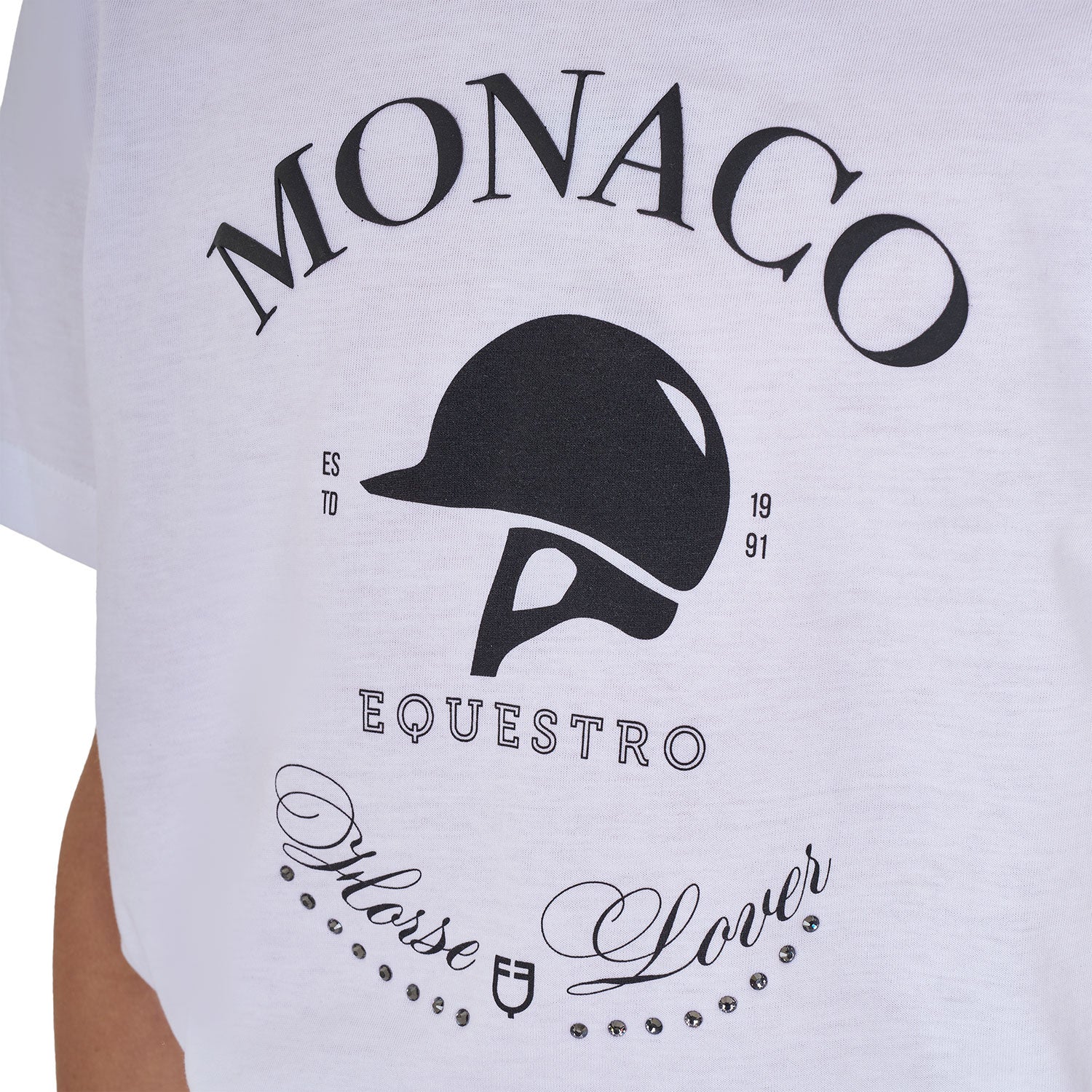 Girls' Monaco cotton T-shirt with rhinestones
