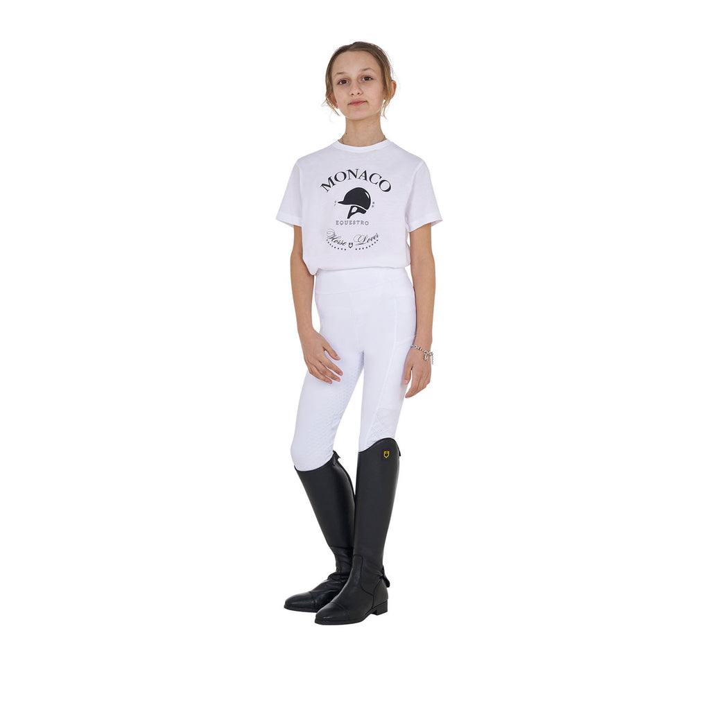 Girls' Monaco cotton T-shirt with rhinestones