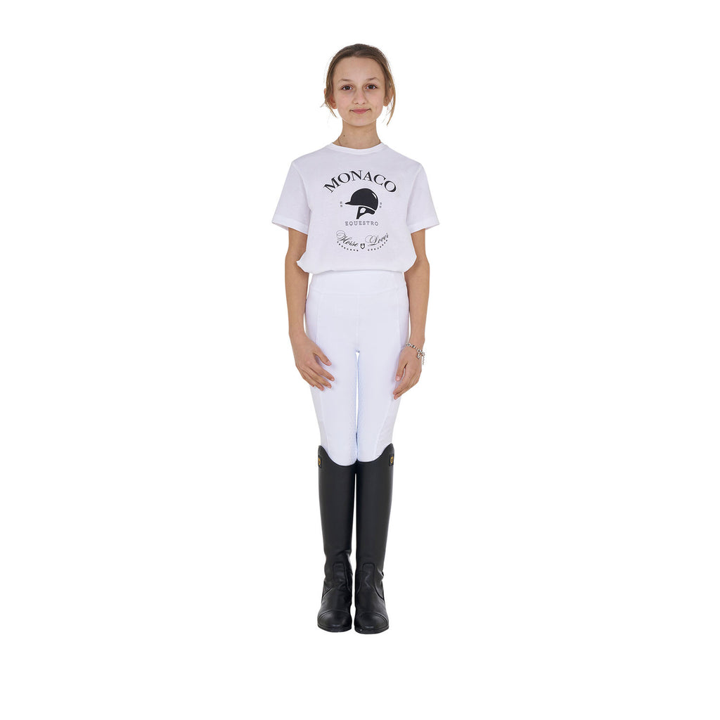 Girls' Monaco cotton T-shirt with rhinestones