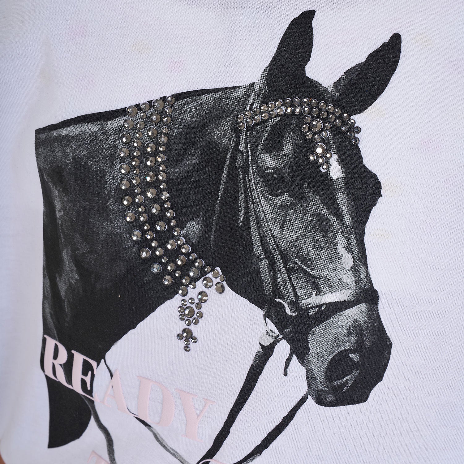 Girls' Ready To The Party cotton T-shirt with rhinestones
