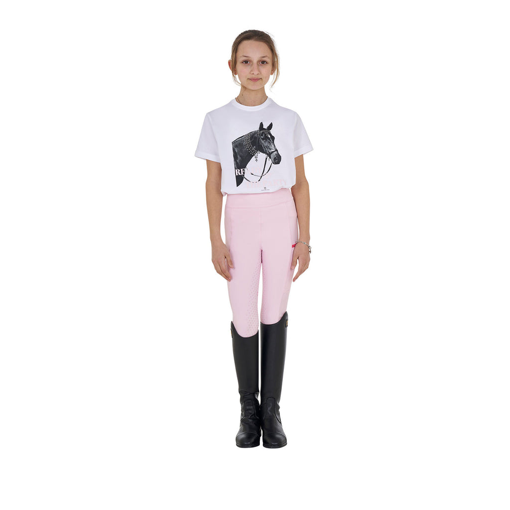 Girls' Ready To The Party cotton T-shirt with rhinestones