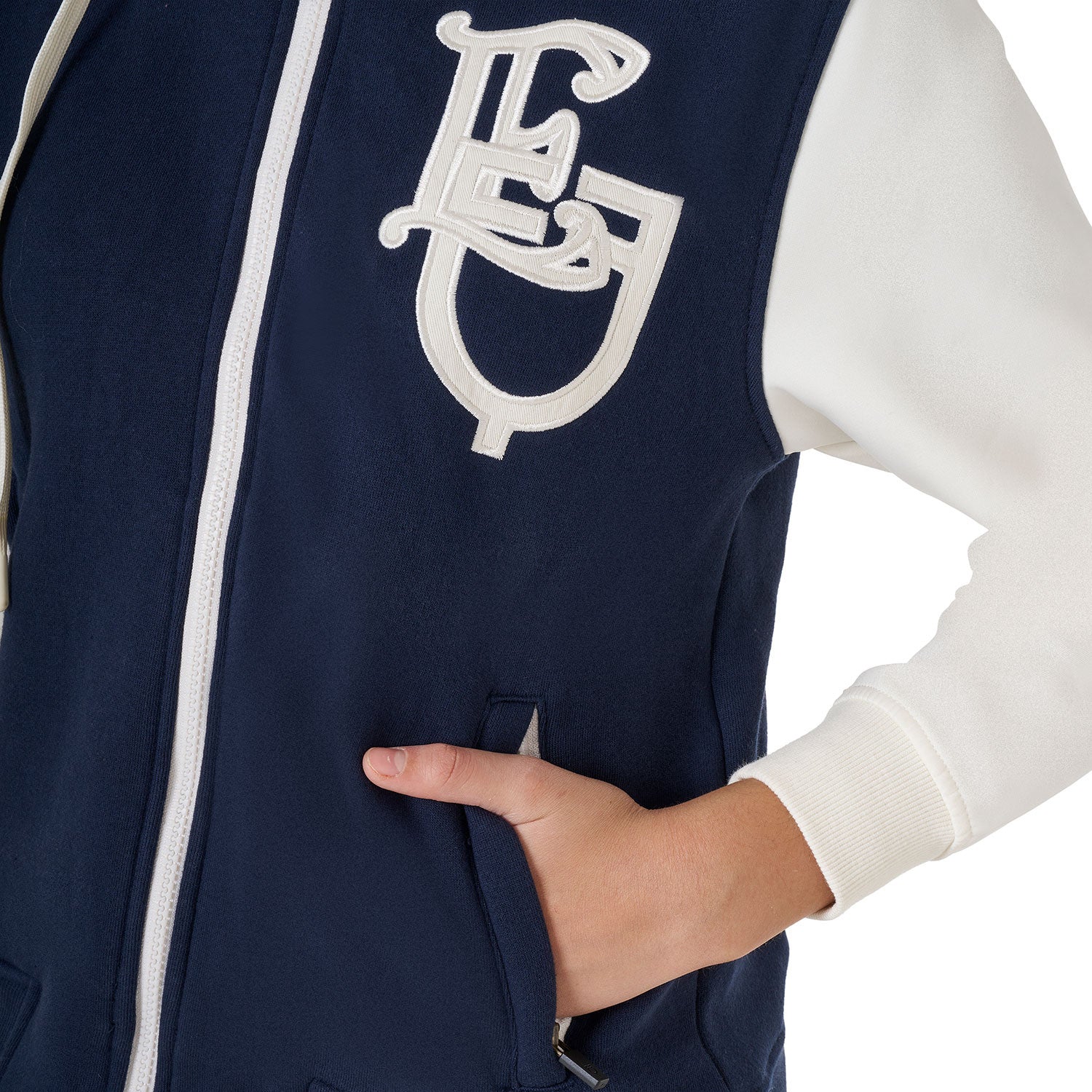 Girls' EQ two-tone hoodie with front zip