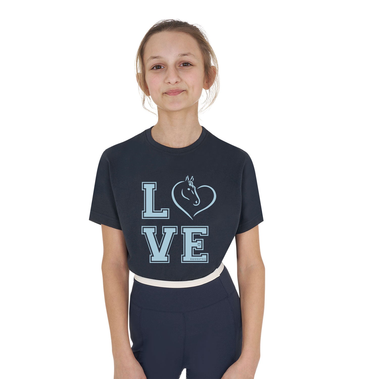 Equestro Girls' Love cotton T-shirt
