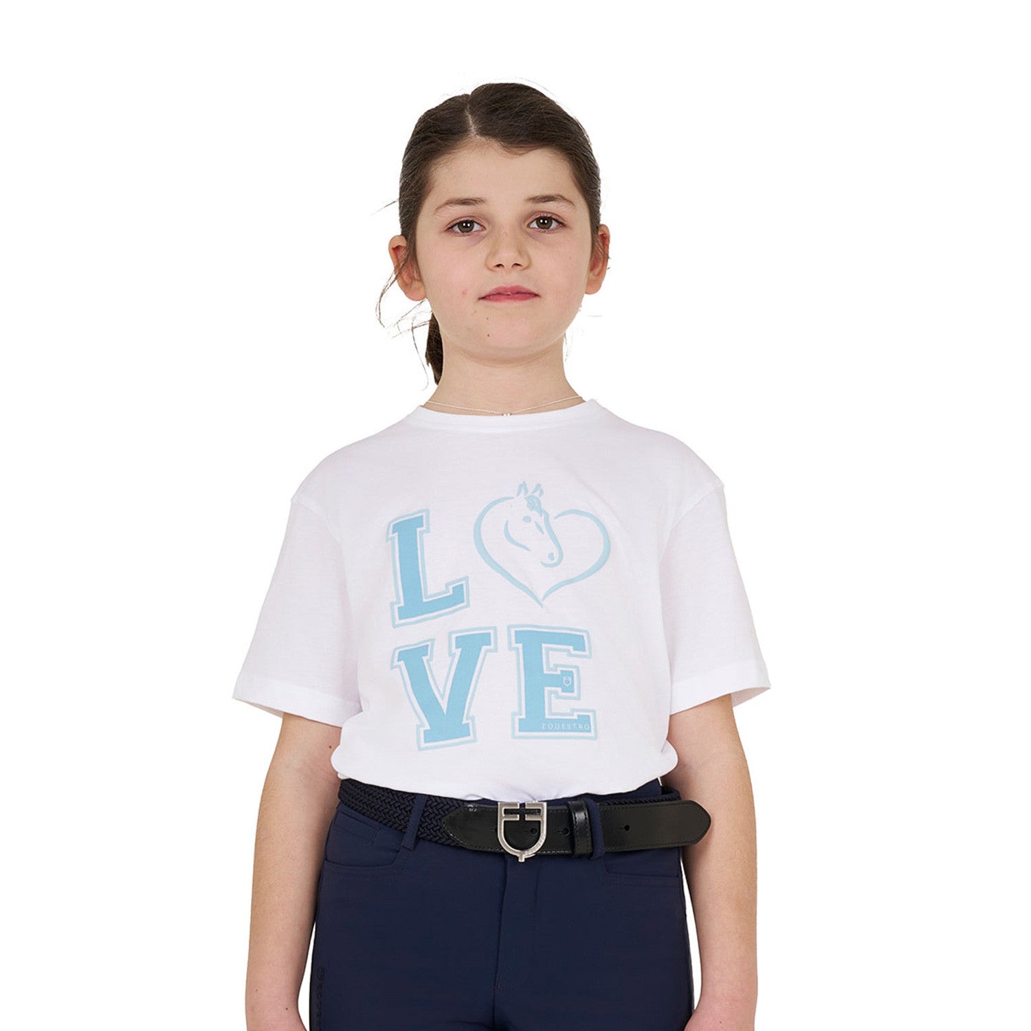 Equestro Girls' Love cotton T-shirt