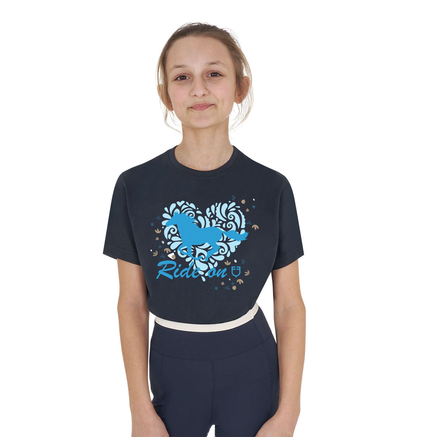 Equestro Girls' Ride On cotton T-shirt