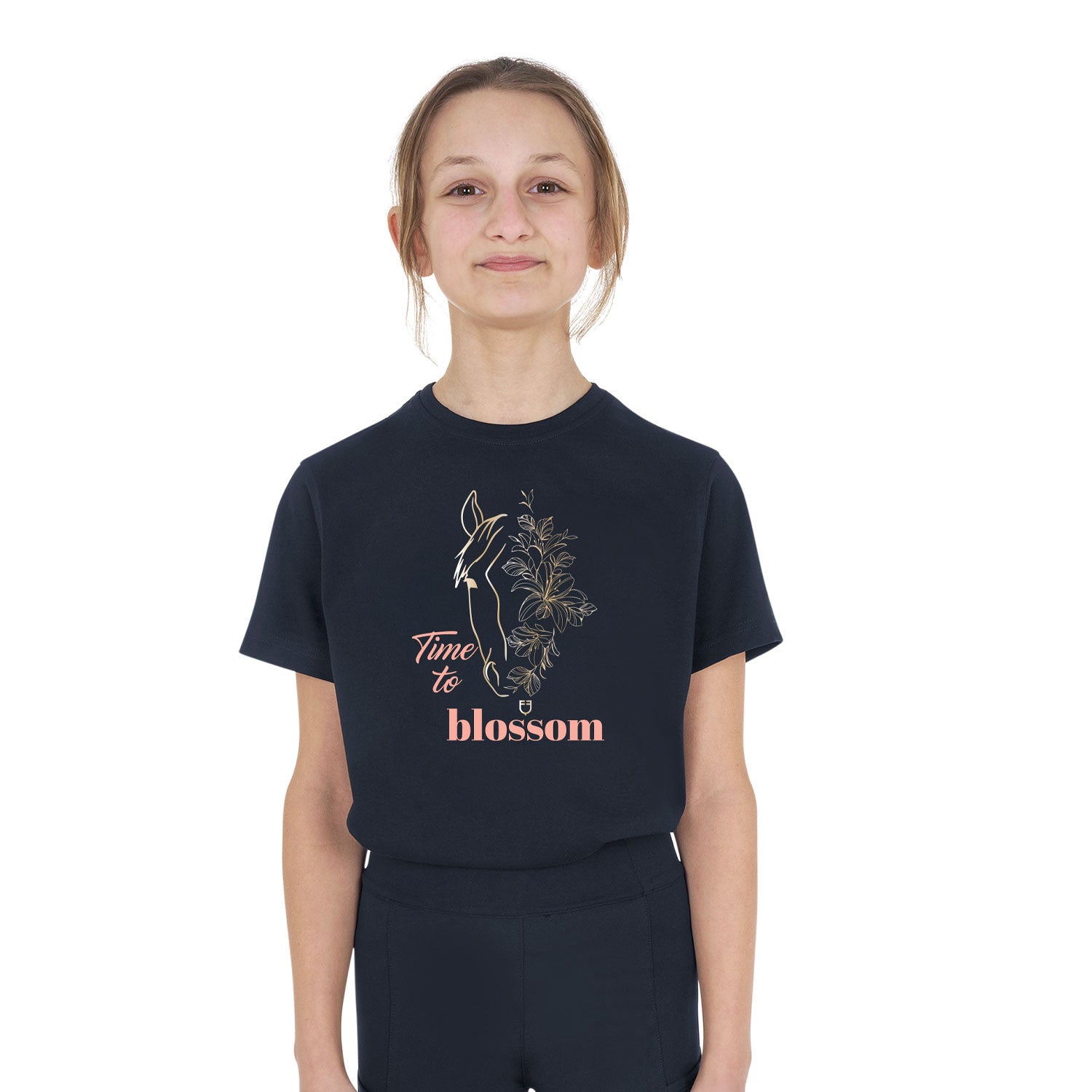 Equestro Girls' Time to Blossom cotton T-shirt