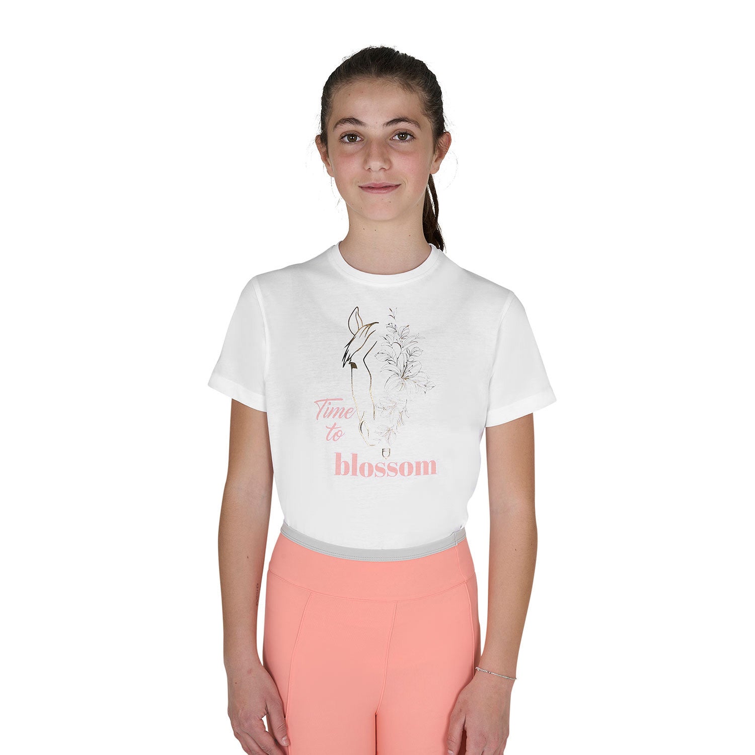 Equestro Girls' Time to Blossom cotton T-shirt