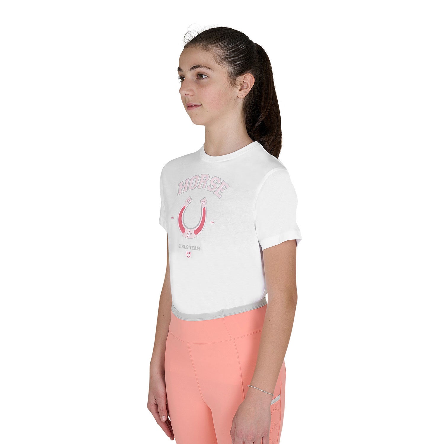 Equestro Girls' Horse Team cotton T-shirt