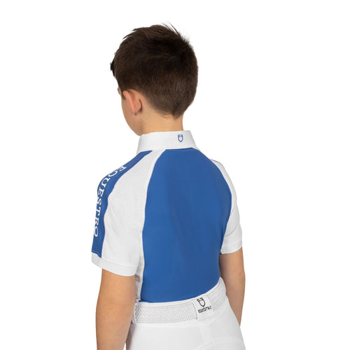 Equestro Boys' slim fit competition polo shirt four-buttons