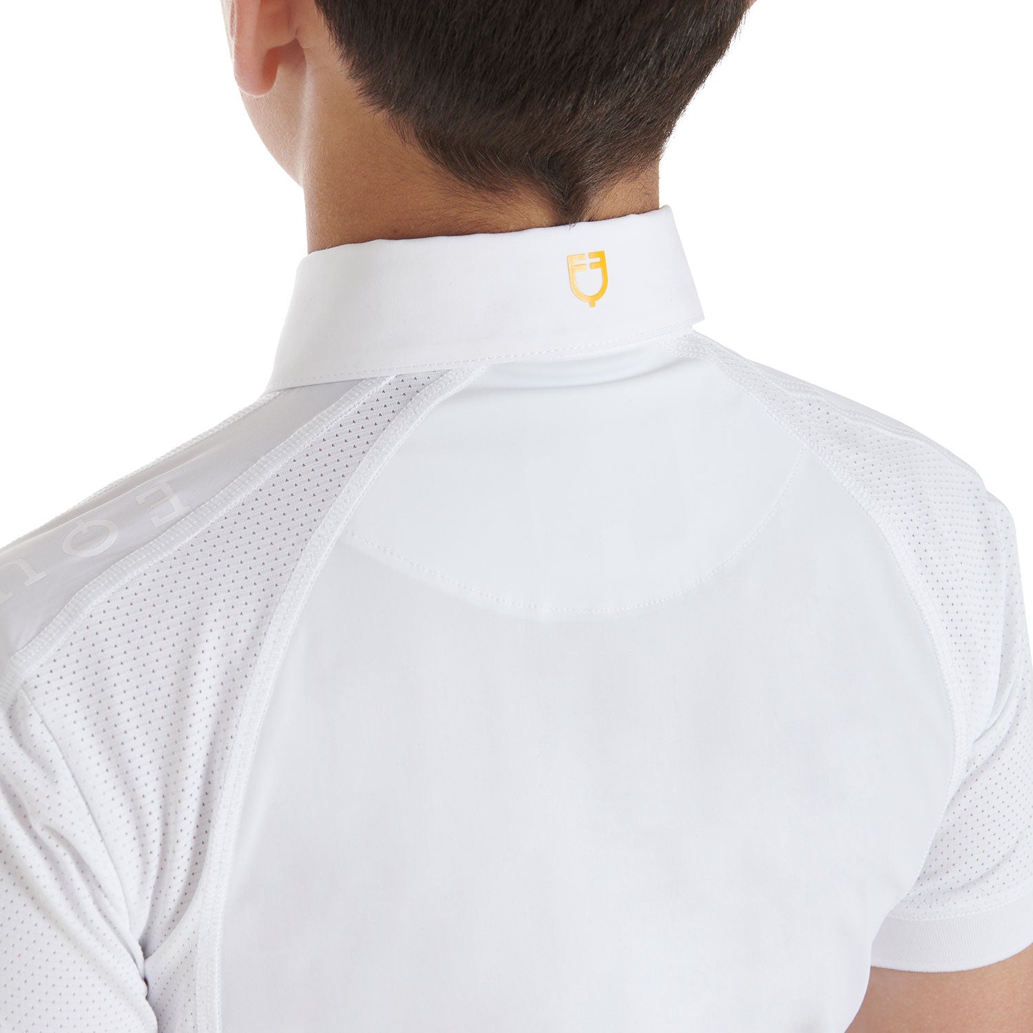 Boys' slim fit competition polo shirt four-buttons