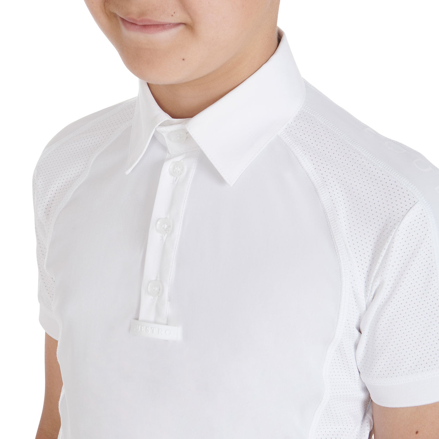 Boys' slim fit competition polo shirt four-buttons