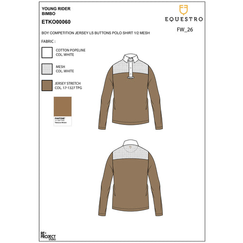 Equestro Boys' long-sleeved polo shirt with buttons