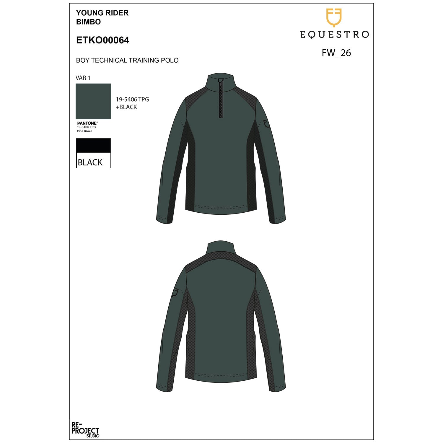 Equestro Boys' training base layer in technical fabric