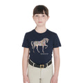 Kids' slim fit t-shirt with horse floral silhouette