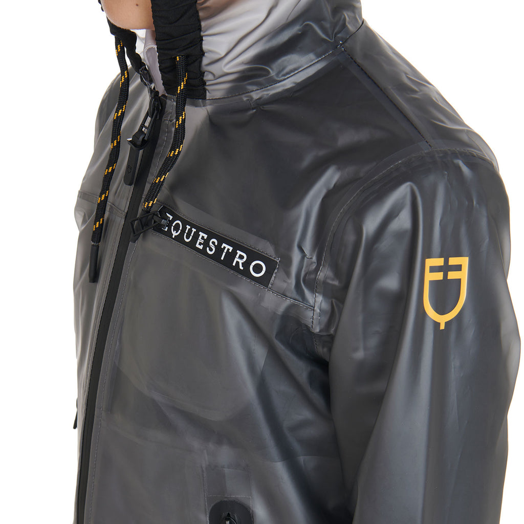 Kids' windproof zip hooded raincoat