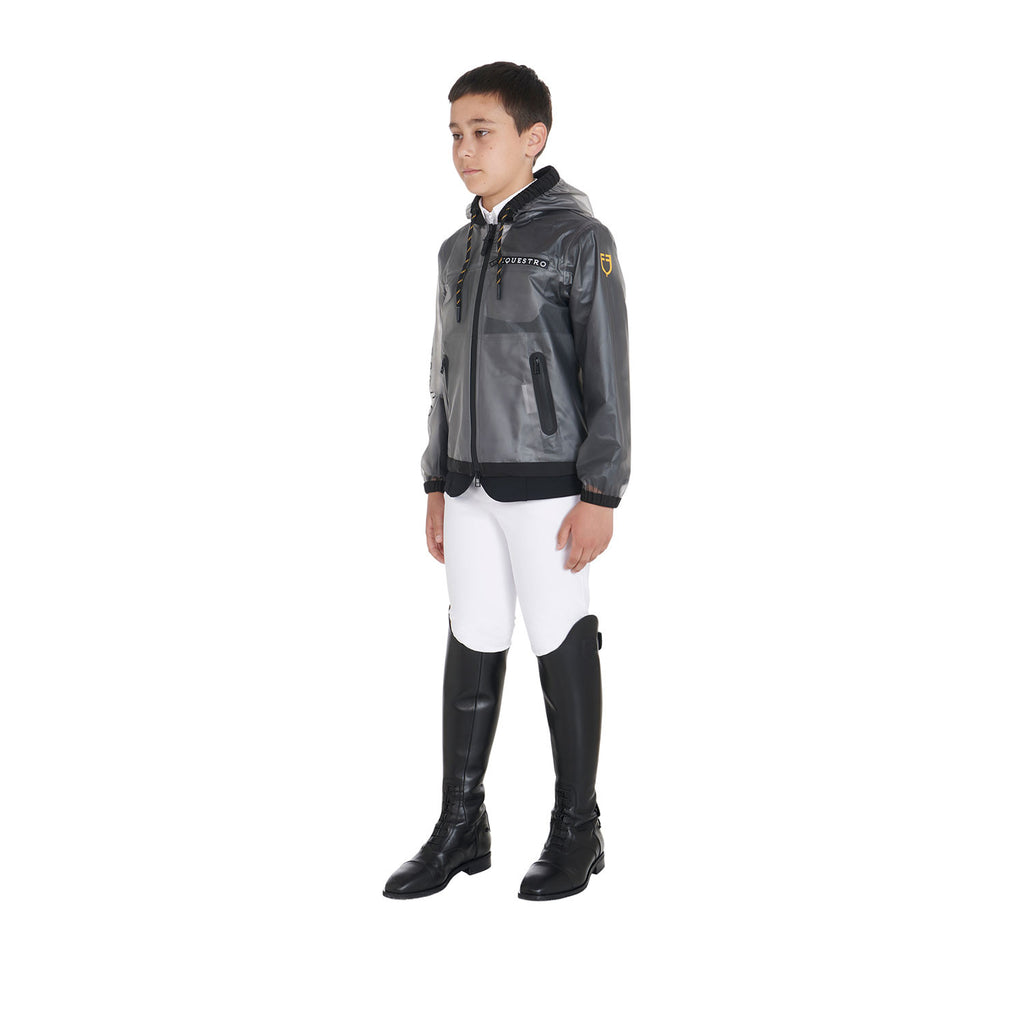 Kids' windproof zip hooded raincoat