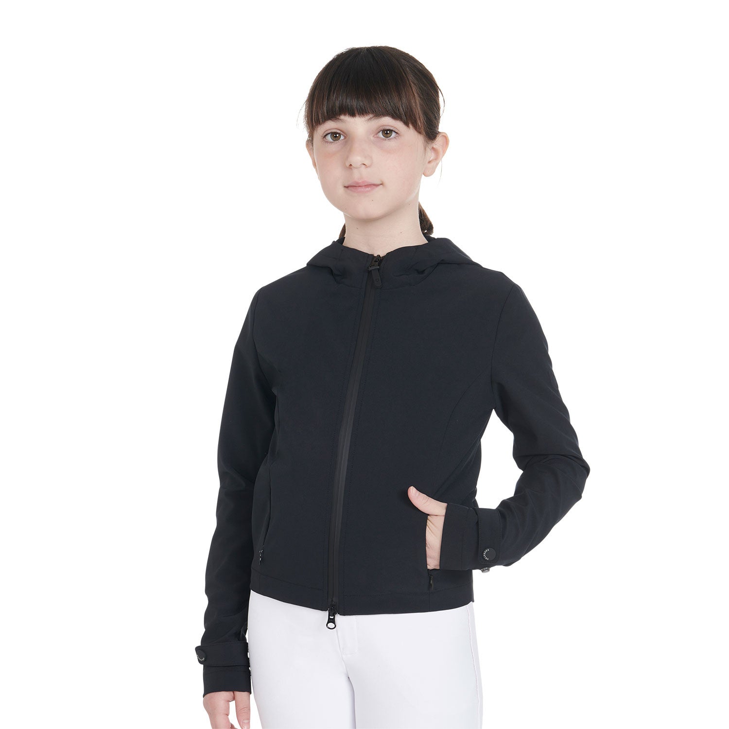 Kids' slim fit softshell jacket in technical fabric